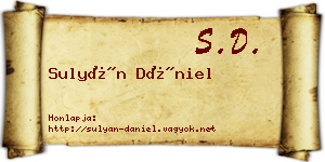 Sulyán Dániel névjegykártya