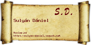Sulyán Dániel névjegykártya